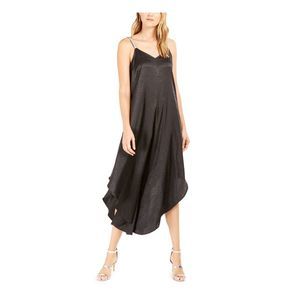 JBS LIMITED Womens Black Animal Print Spaghetti Strap Cocktail Jumpsuit Size: L